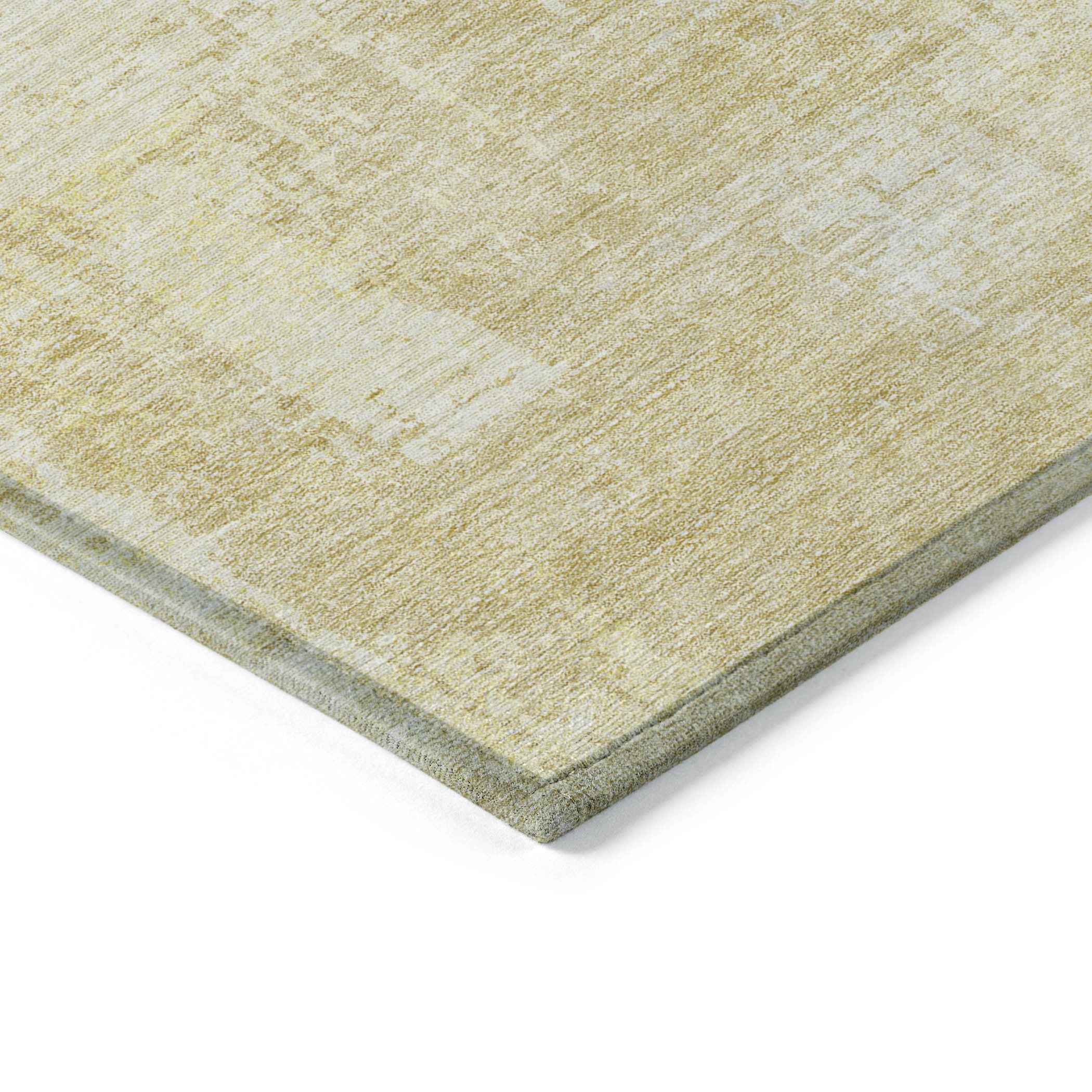 5' X 8' Gold Ivory And Beige Abstract Washable Indoor Outdoor Area Rug