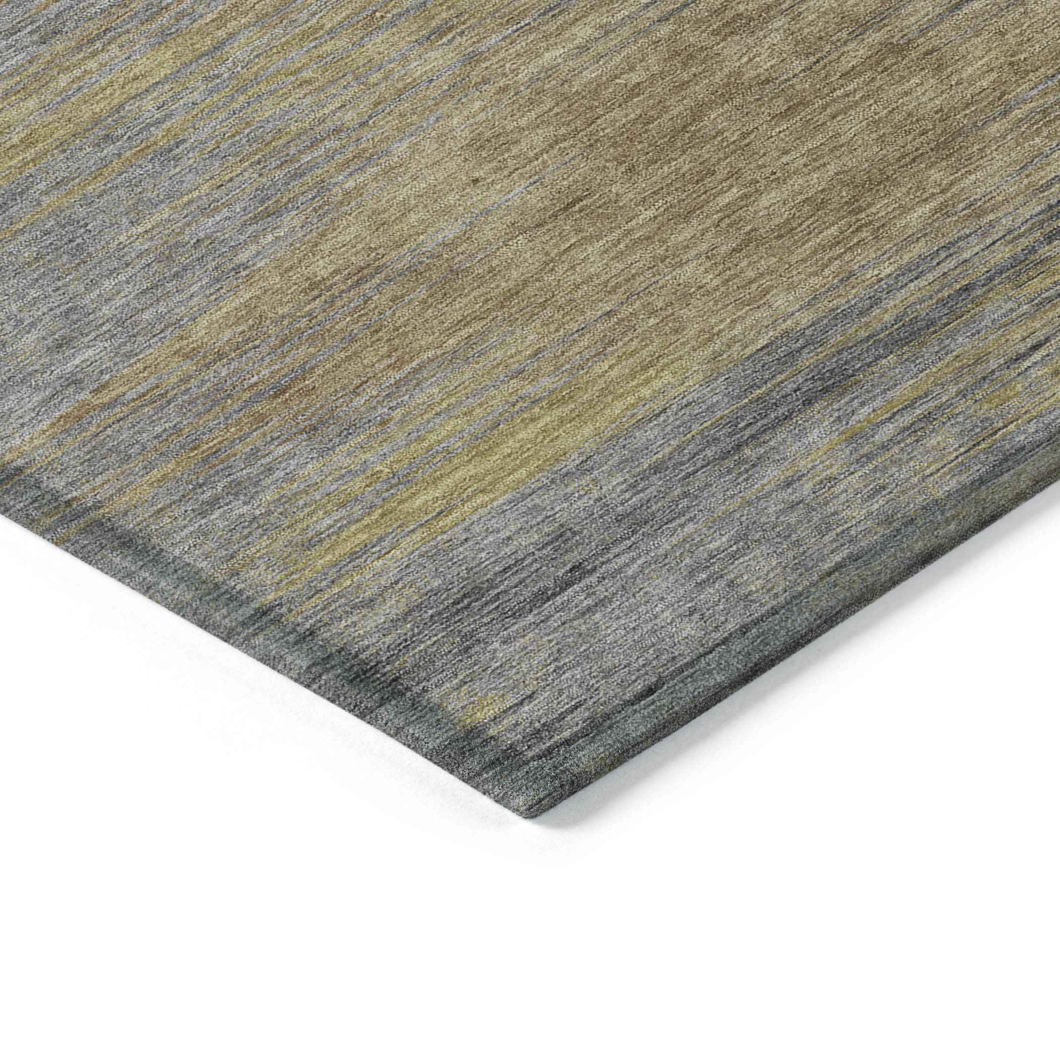 10' X 14' Brown Gold And Taupe Abstract Washable Indoor Outdoor Area Rug