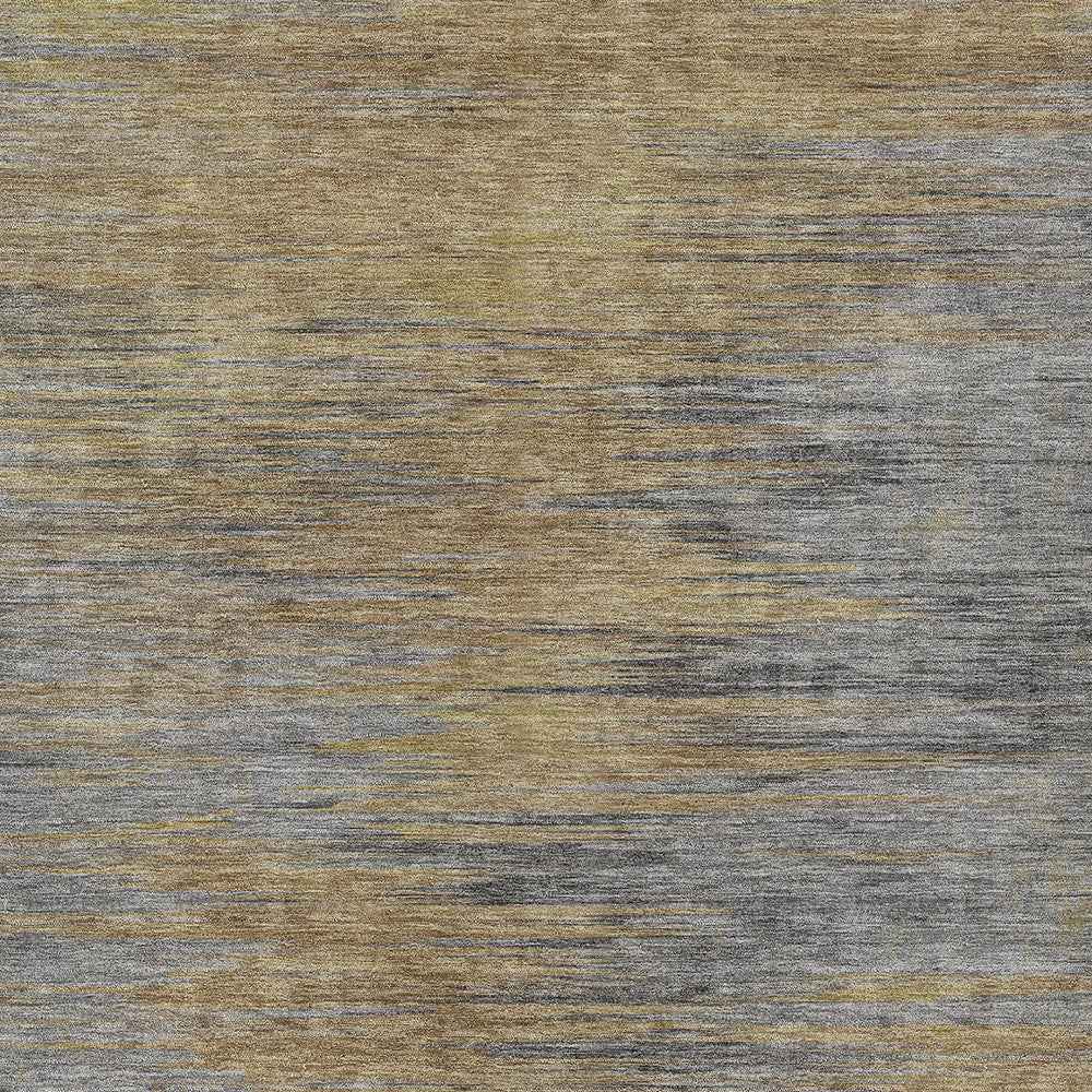 10' X 14' Brown Gold And Taupe Abstract Washable Indoor Outdoor Area Rug