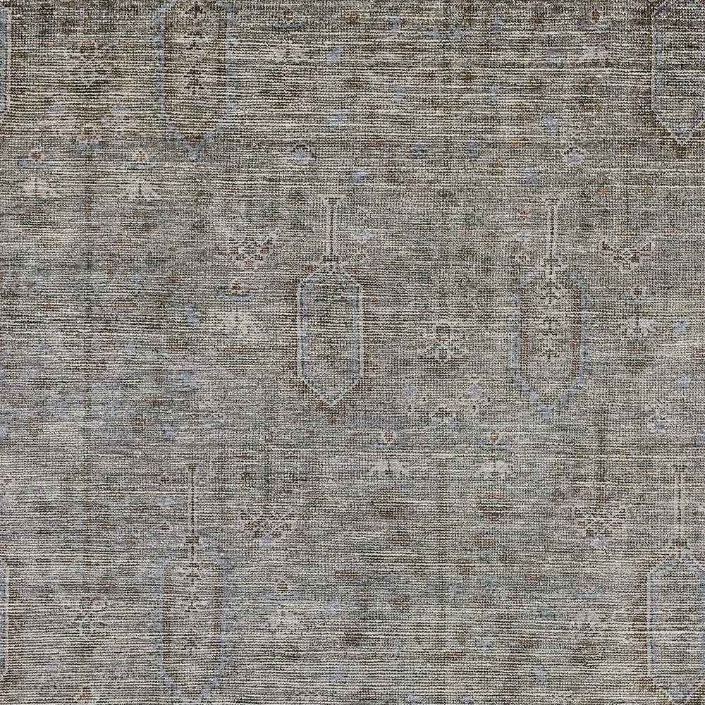 5' X 8' Gray And Silver Southwestern Washable Indoor Outdoor Area Rug