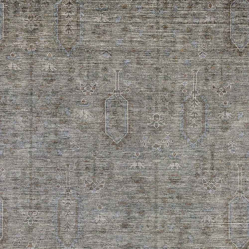 5' X 8' Gray And Silver Southwestern Washable Indoor Outdoor Area Rug