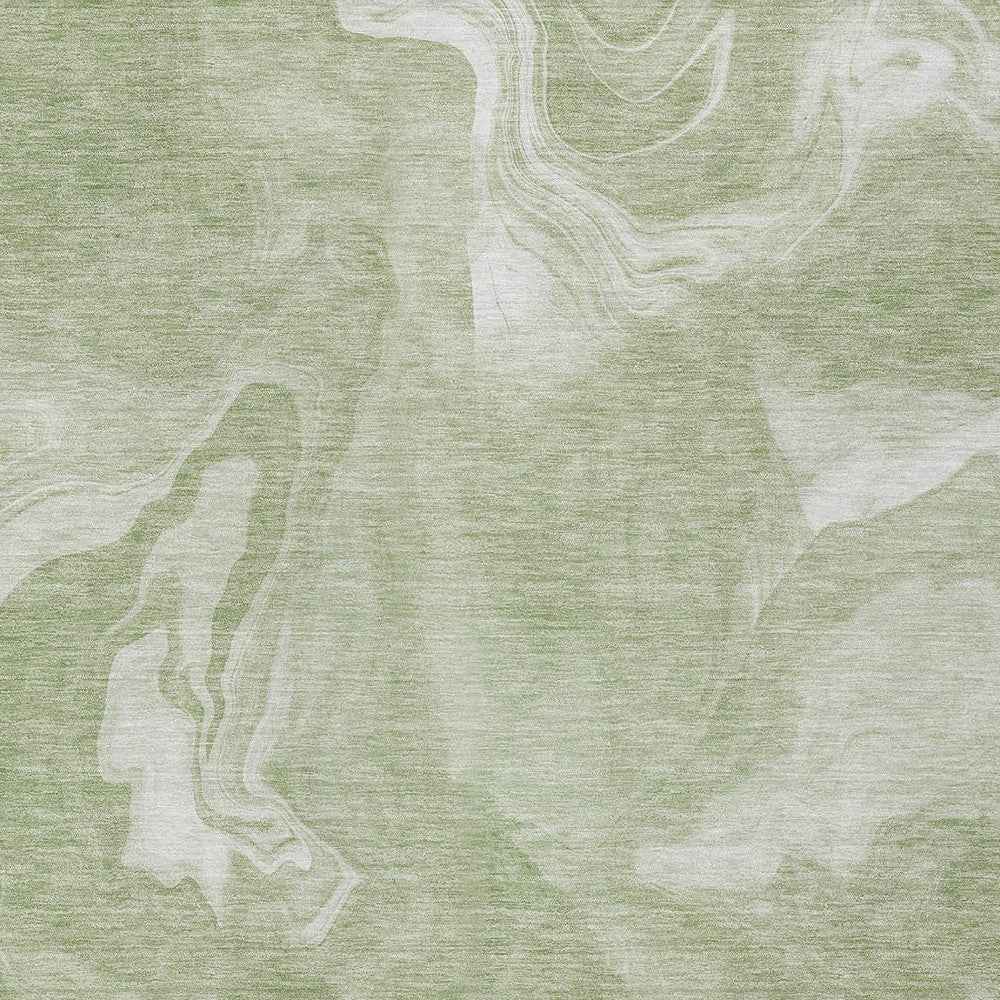 5' X 8' Artichoke Green Fern Green And Ivory Abstract Washable Indoor Outdoor Area Rug