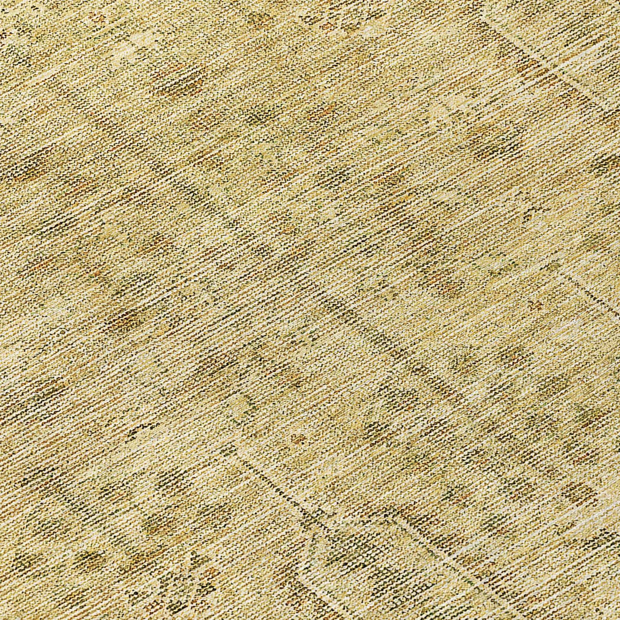 8' Gold And Taupe Round Southwestern Washable Indoor Outdoor Area Rug