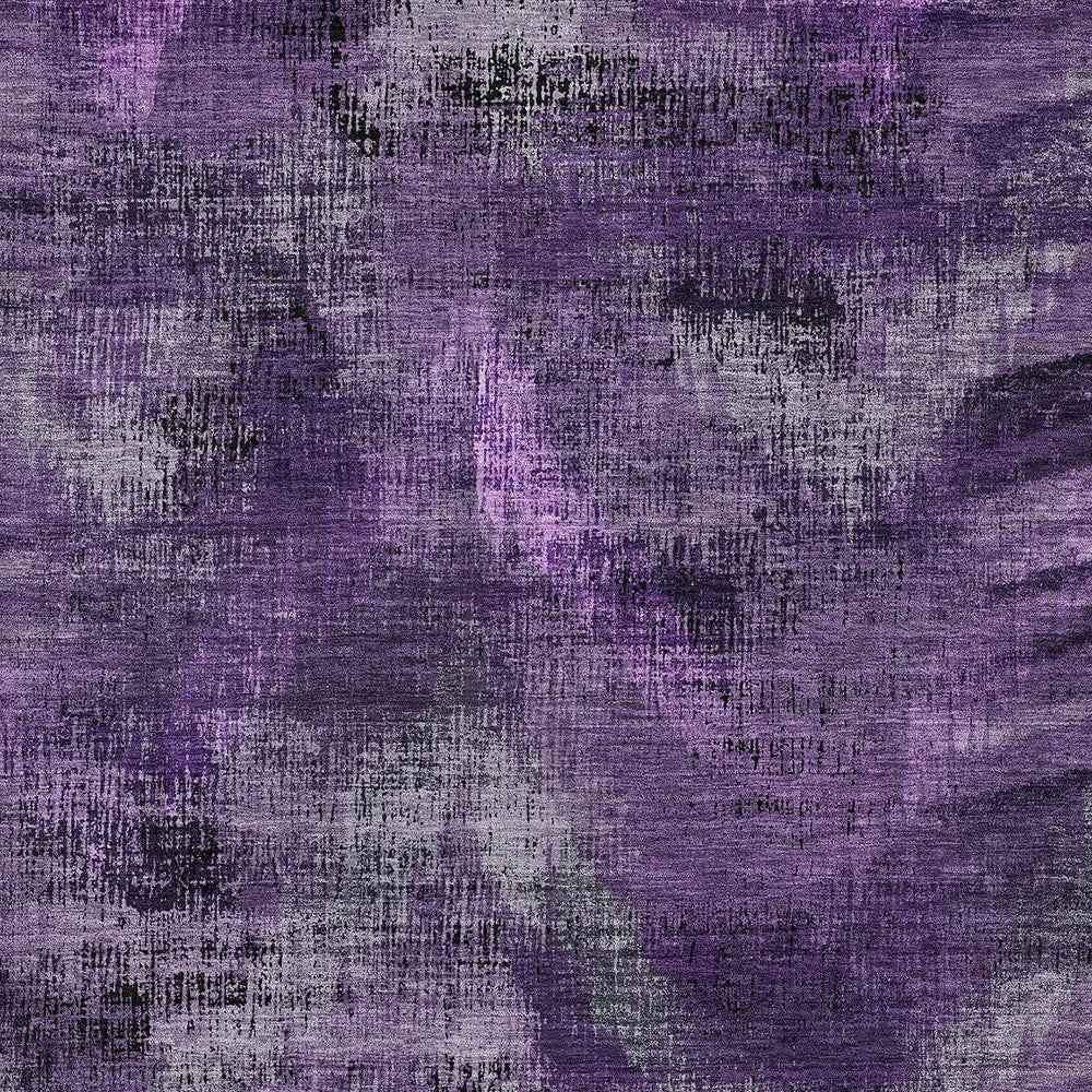 3' X 5' Purple Lavender And Gray Abstract Washable Indoor Outdoor Area Rug
