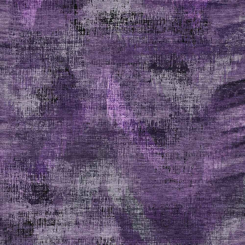 3' X 5' Purple Lavender And Gray Abstract Washable Indoor Outdoor Area Rug