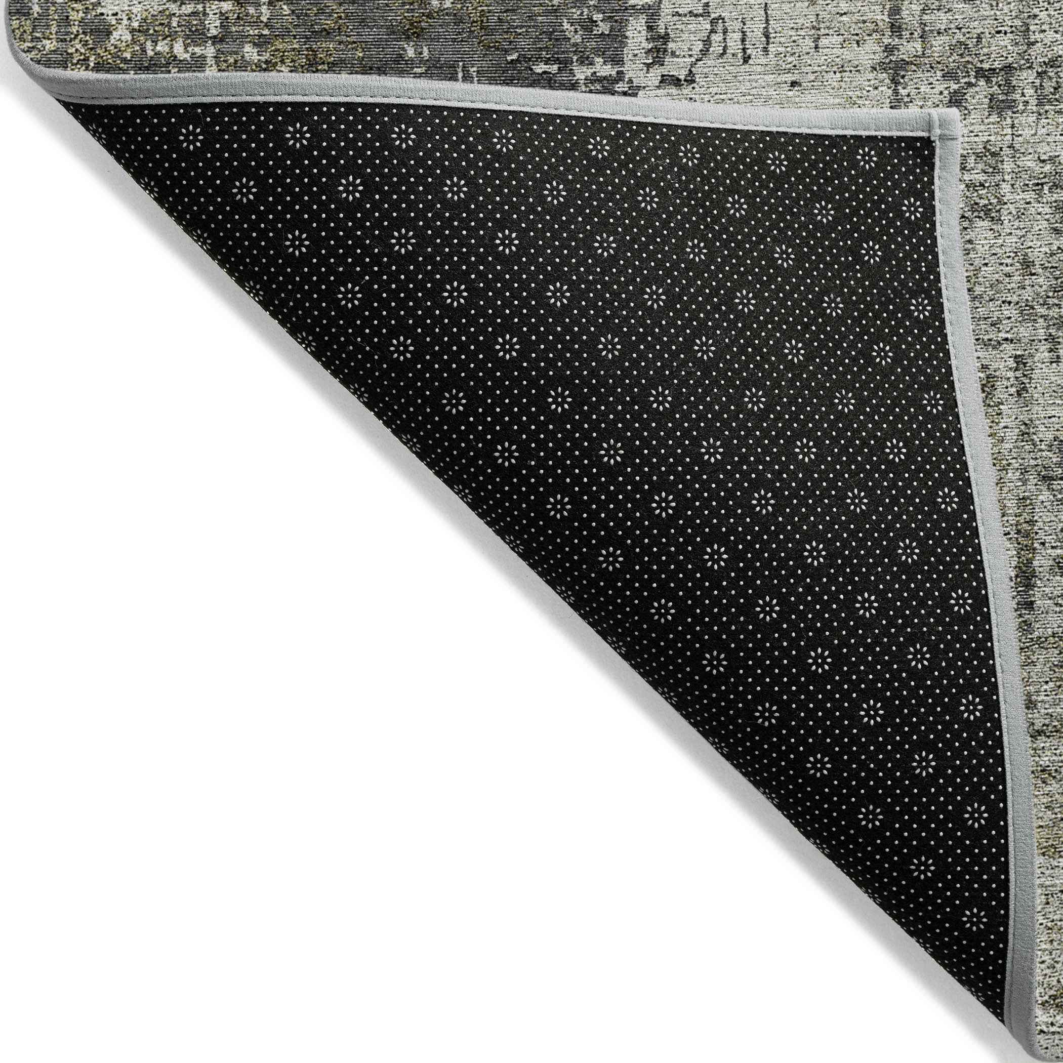 9' X 12' Taupe Beige And Olive Green Abstract Washable Indoor Outdoor Area Rug