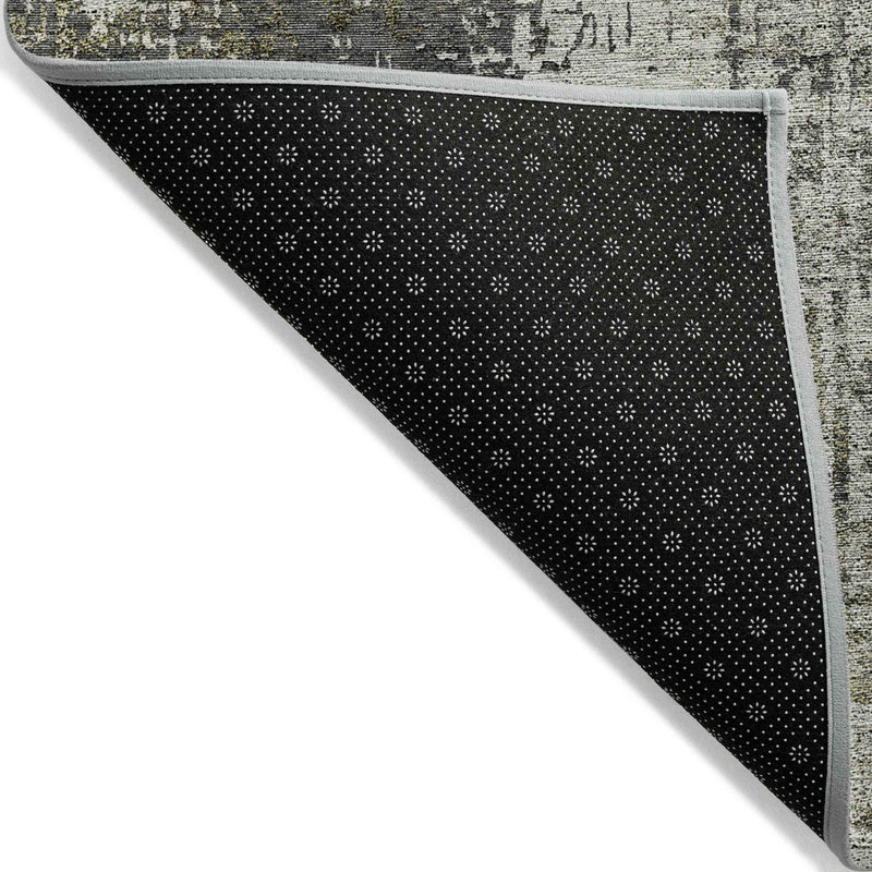 9' X 12' Taupe Beige And Olive Green Abstract Washable Indoor Outdoor Area Rug