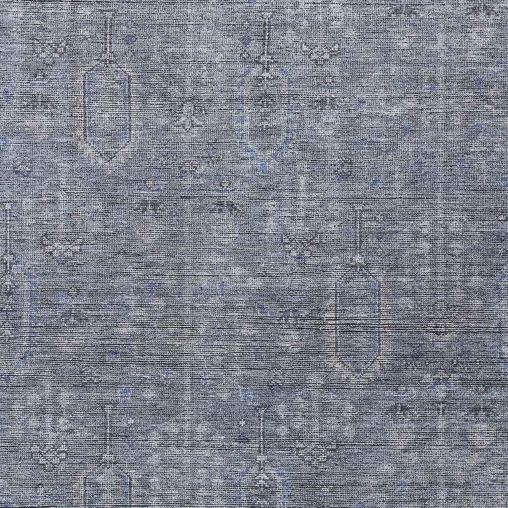 8' X 10' Navy Blue And Gray Southwestern Washable Indoor Outdoor Area Rug