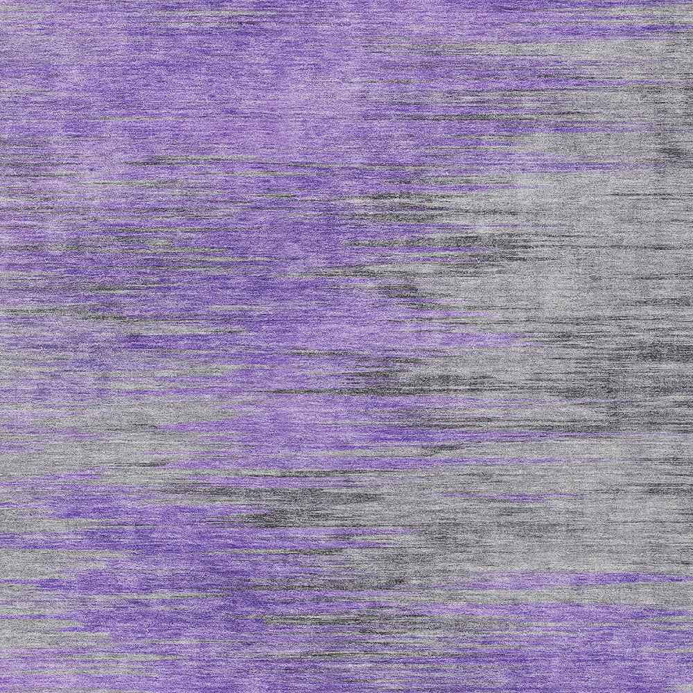 9' X 12' Purple Gray And Charcoal Abstract Washable Indoor Outdoor Area Rug