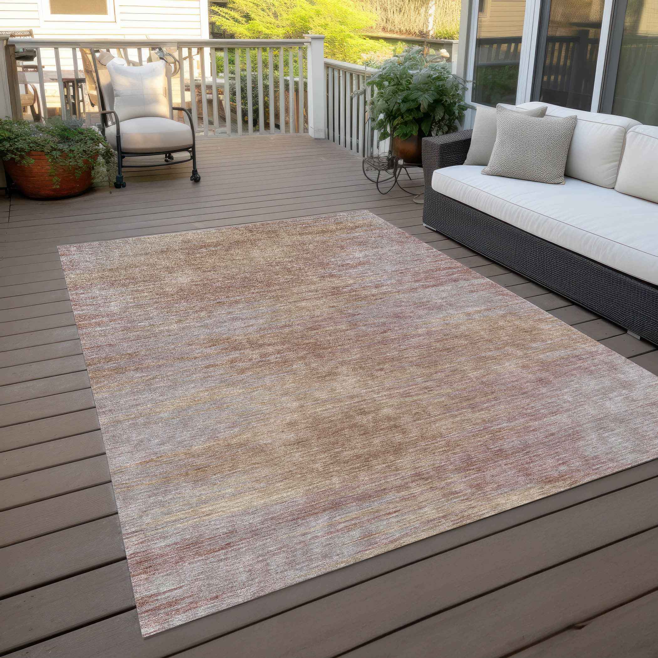 3' X 5' Merlot And Beige Abstract Washable Indoor Outdoor Area Rug