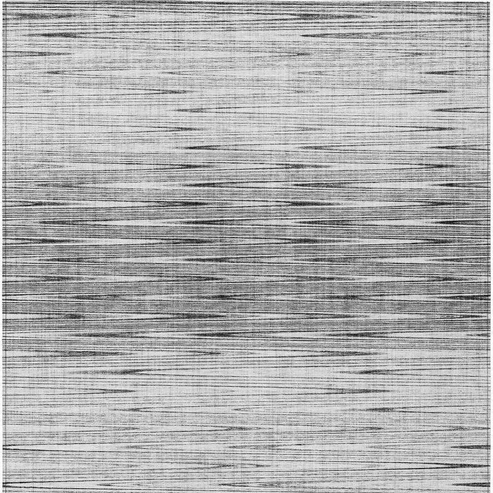 8' X 10' Gray And Charcoal Abstract Washable Indoor Outdoor Area Rug