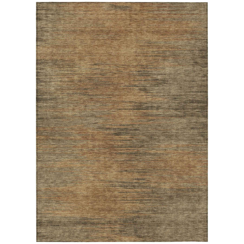 3' X 5' Terra Cotta Brown And Copper Abstract Washable Indoor Outdoor Area Rug