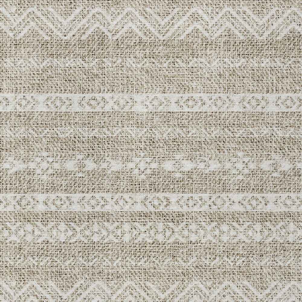 10' X 14' Beige And Ivory Southwestern Washable Indoor Outdoor Area Rug