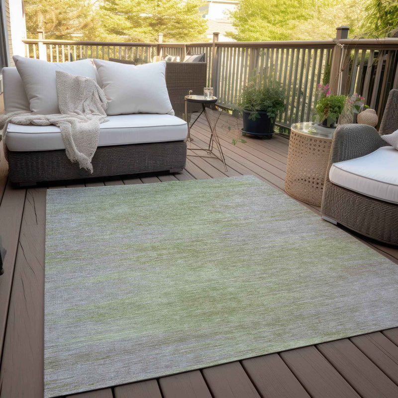 10' X 14' Sage And Artichoke Green Abstract Washable Indoor Outdoor Area Rug