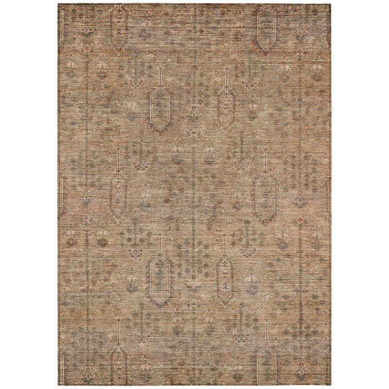 10' X 14' Terra Cotta And Copper Southwestern Washable Indoor Outdoor Area Rug