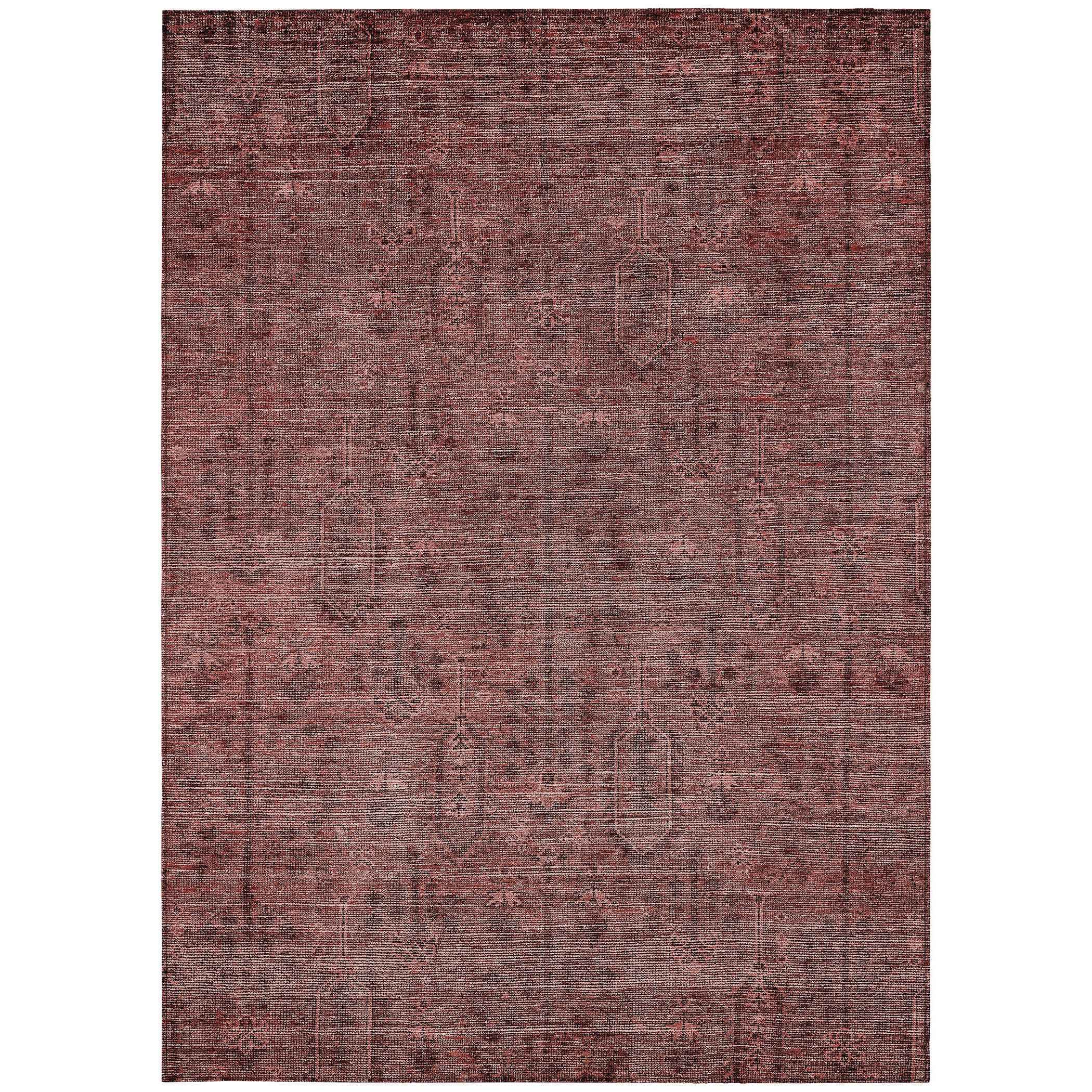 3' X 5' Orange And Copper Southwestern Washable Indoor Outdoor Area Rug