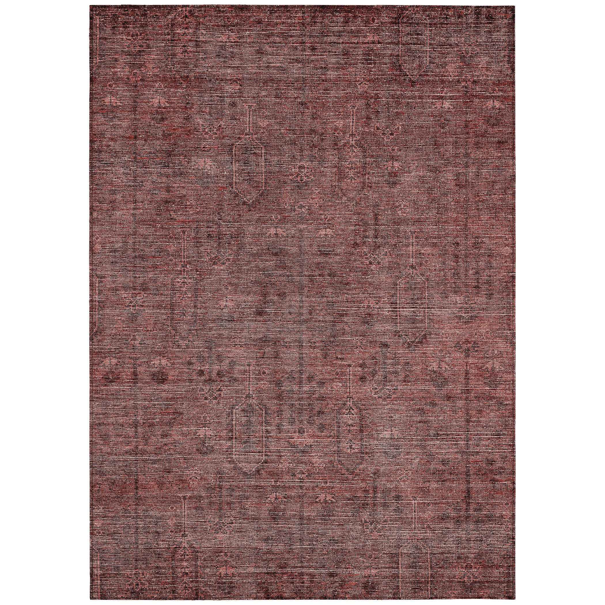 3' X 5' Orange And Copper Southwestern Washable Indoor Outdoor Area Rug