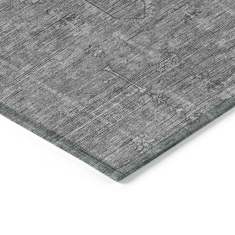 5' X 8' Gray And Charcoal Southwestern Washable Indoor Outdoor Area Rug