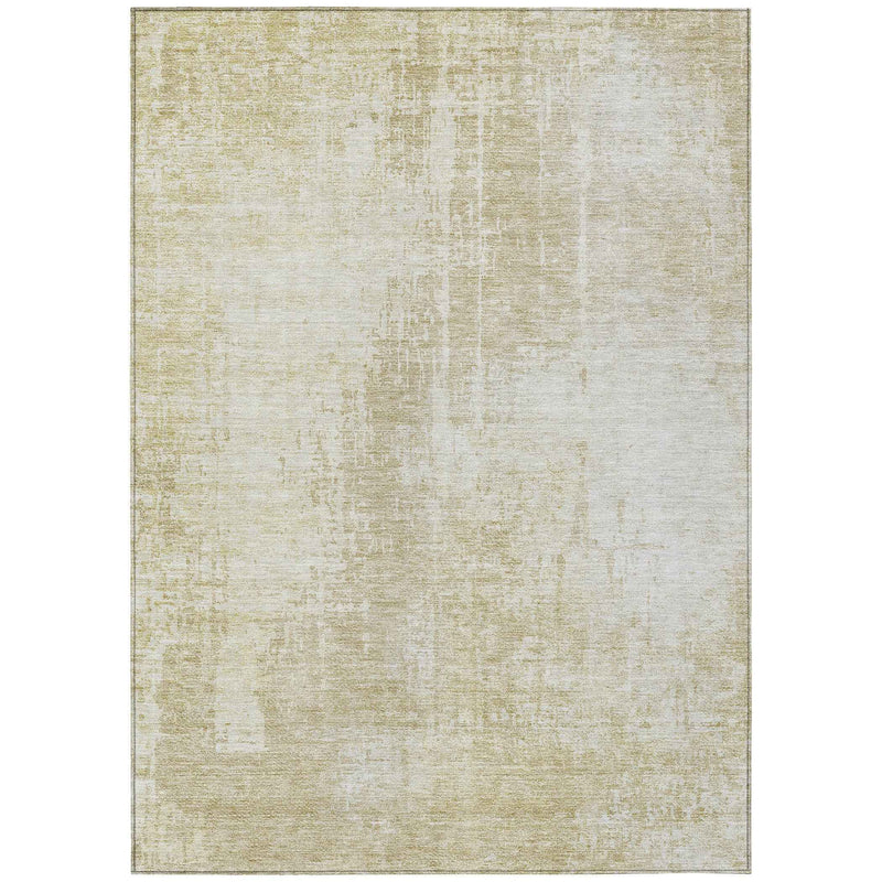 3' X 5' Beige And Taupe Abstract Washable Indoor Outdoor Area Rug