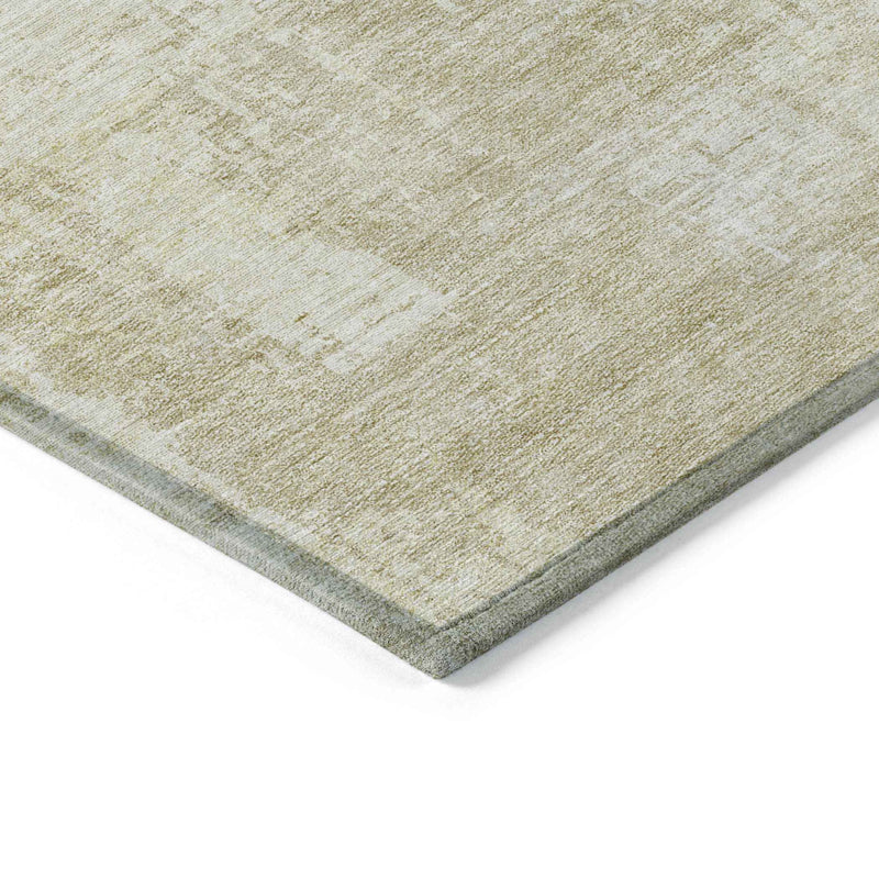 3' X 5' Beige And Taupe Abstract Washable Indoor Outdoor Area Rug