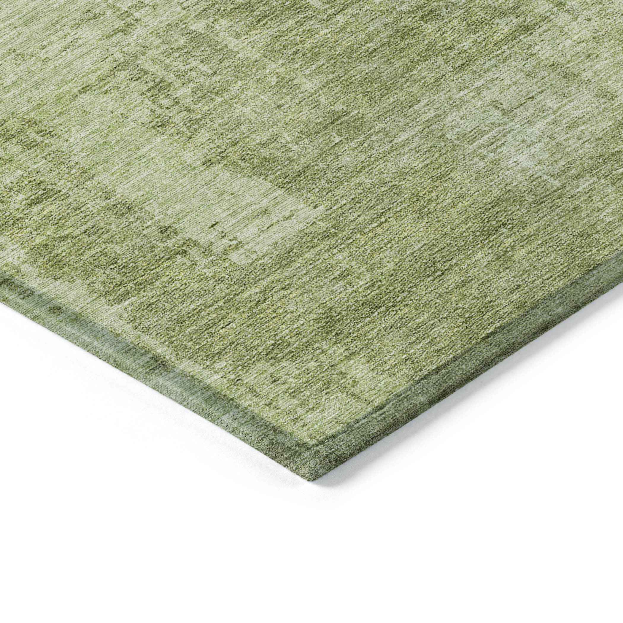 5' X 8' Sage And Green Abstract Washable Indoor Outdoor Area Rug