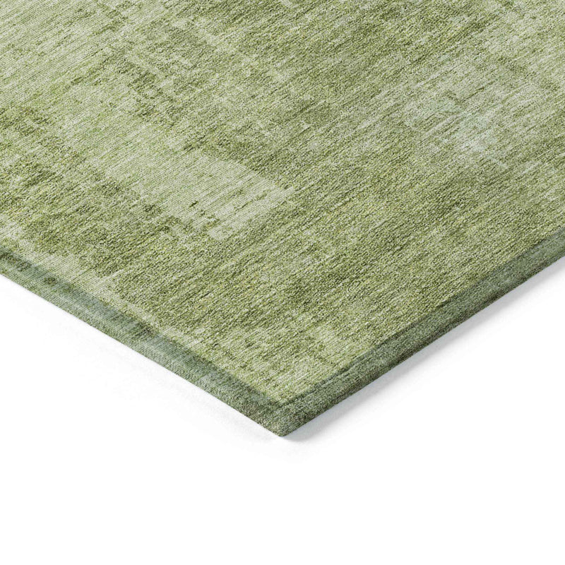 5' X 8' Sage And Green Abstract Washable Indoor Outdoor Area Rug