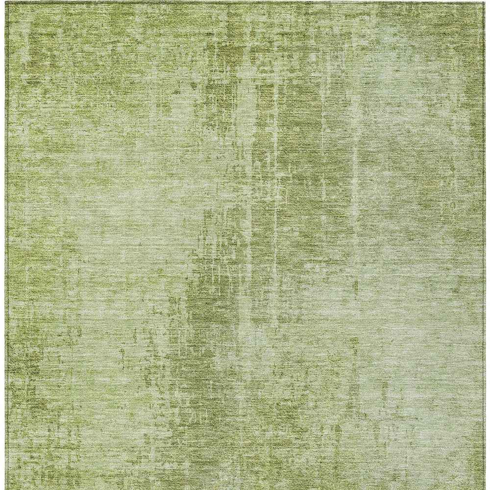 5' X 8' Sage And Green Abstract Washable Indoor Outdoor Area Rug