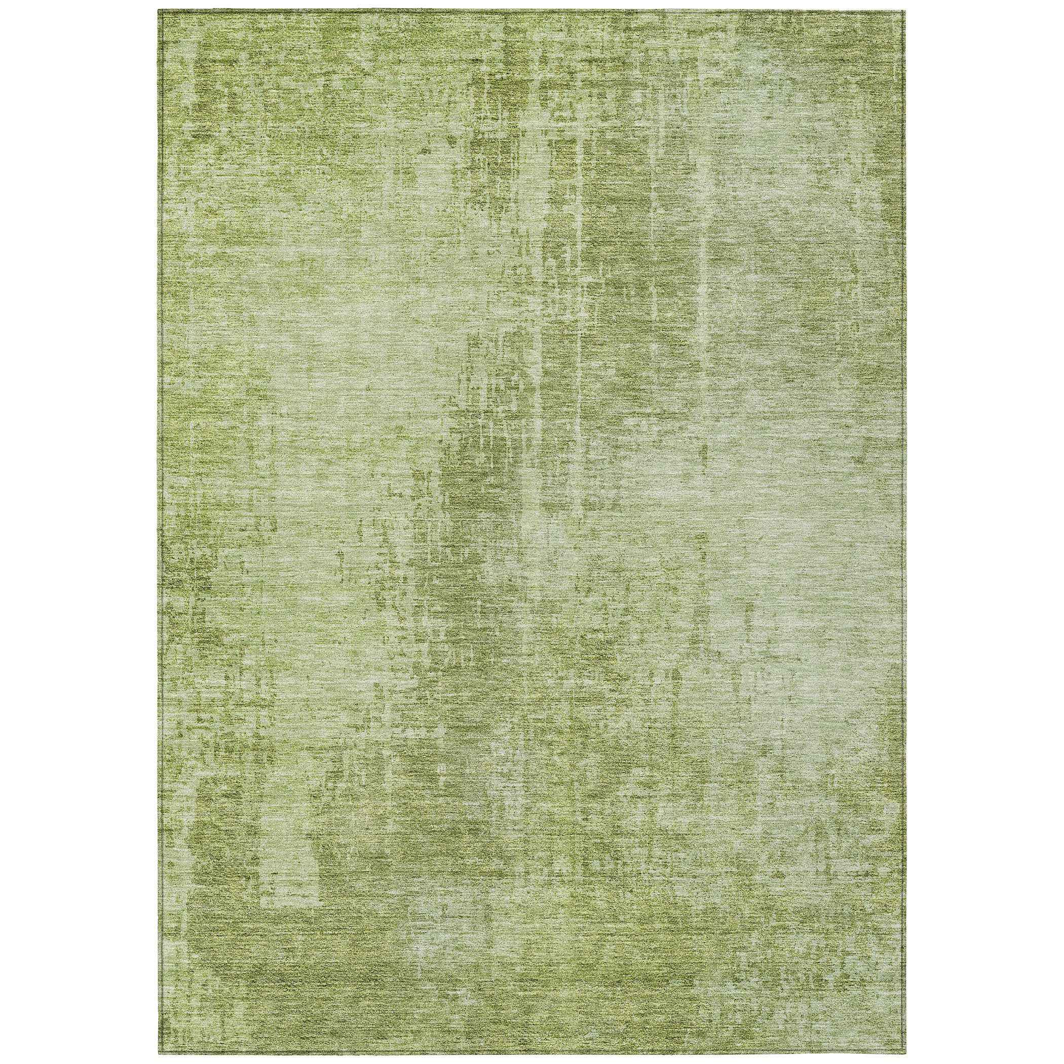 5' X 8' Sage And Green Abstract Washable Indoor Outdoor Area Rug