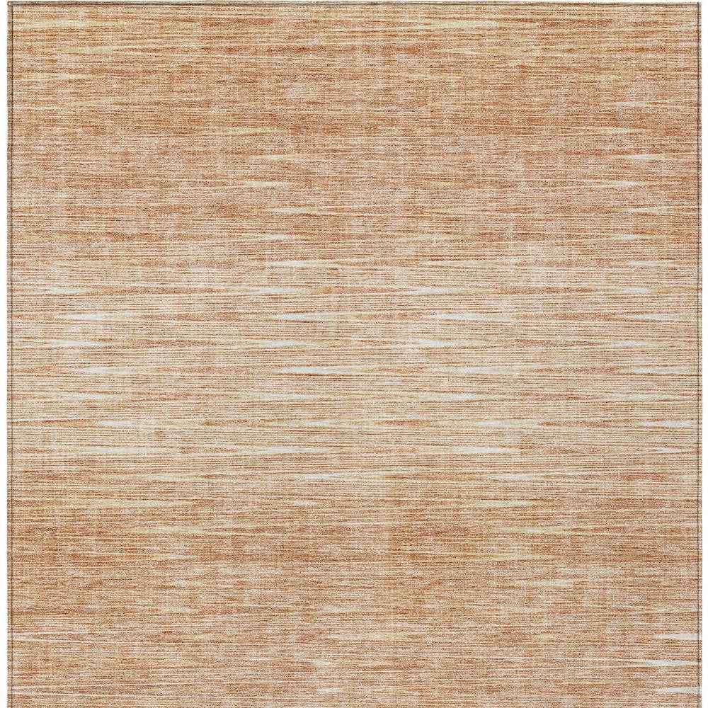 5' X 8' Salmon And Ivory Abstract Washable Indoor Outdoor Area Rug