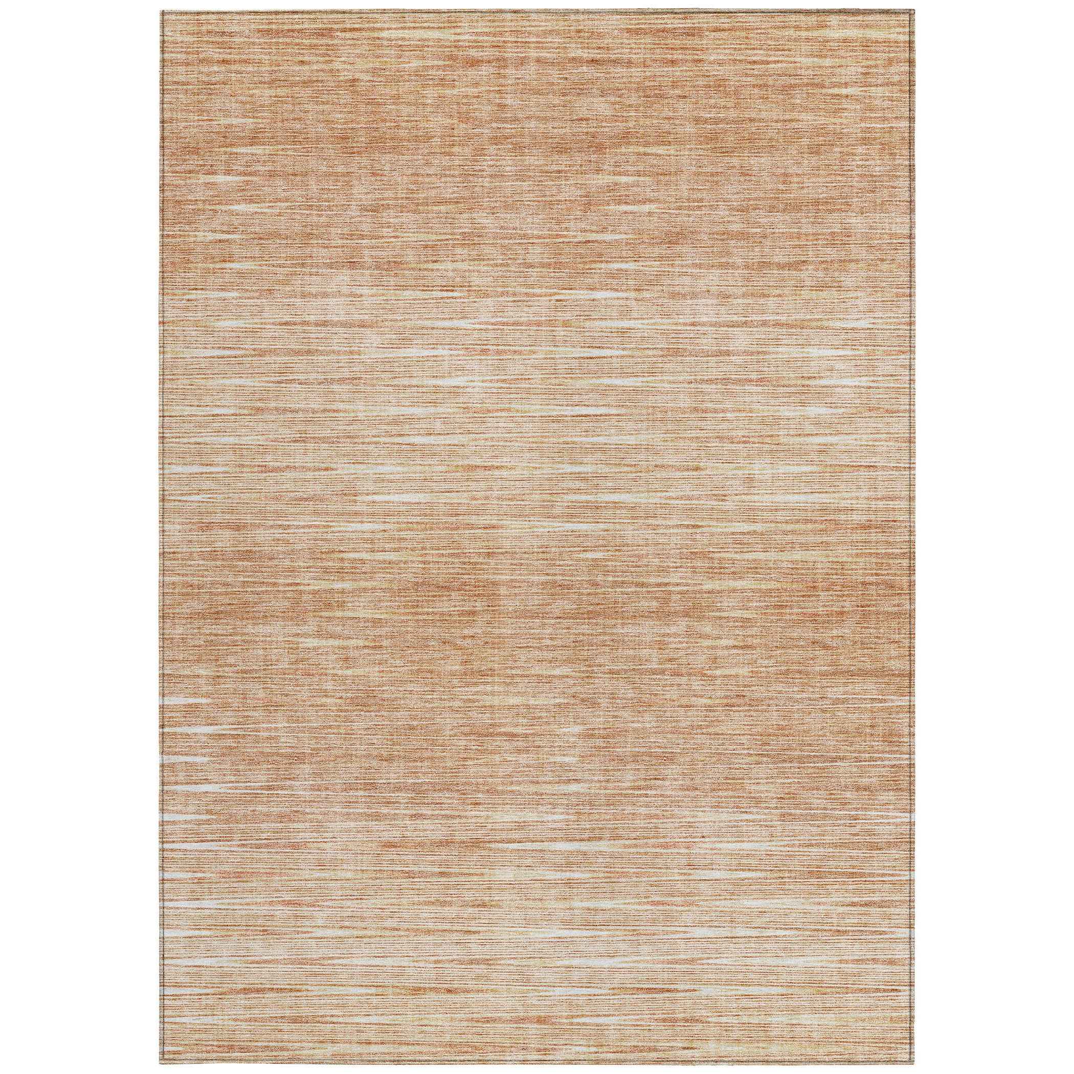 10' X 14' Salmon And Ivory Abstract Washable Indoor Outdoor Area Rug