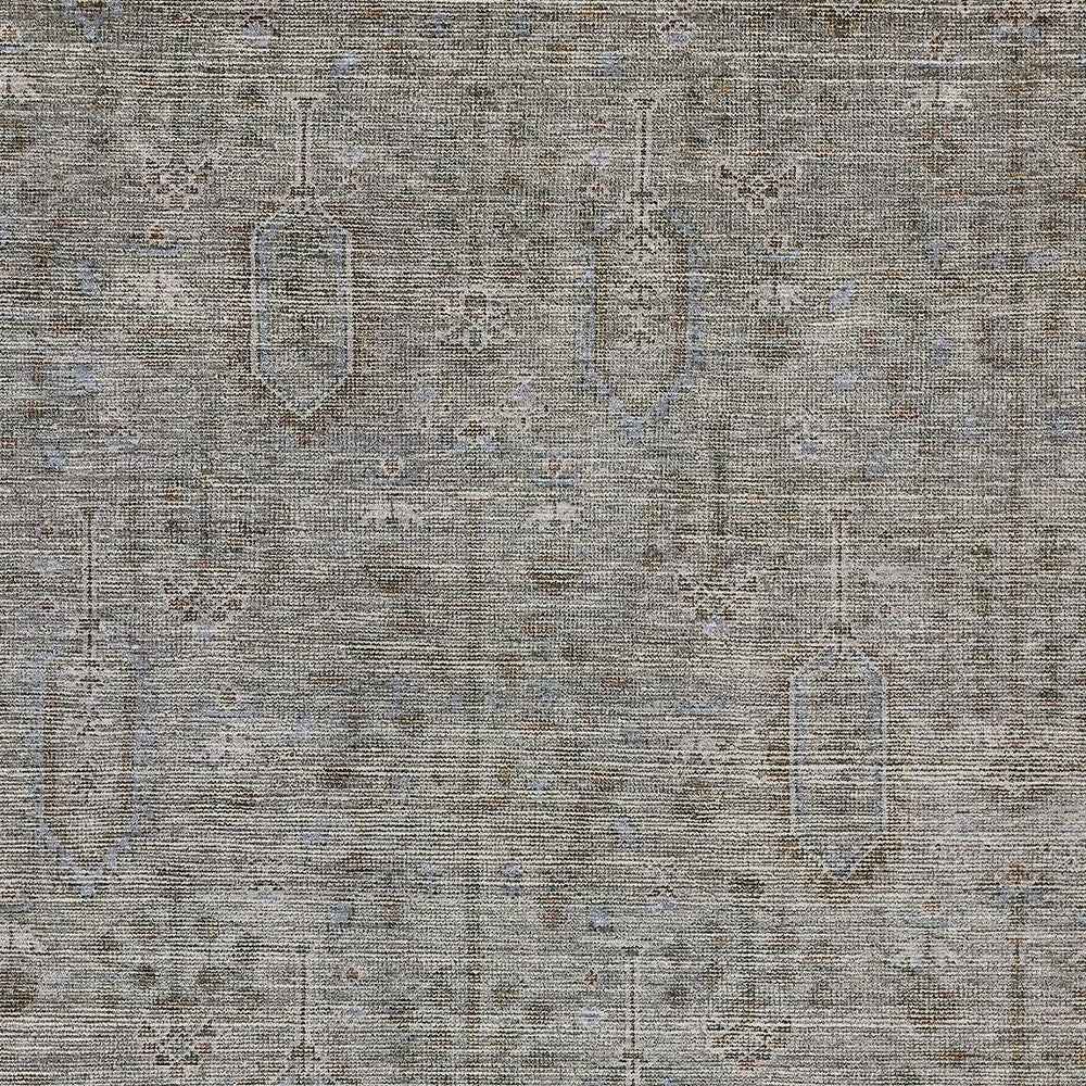 8' X 10' Gray And Silver Southwestern Washable Indoor Outdoor Area Rug