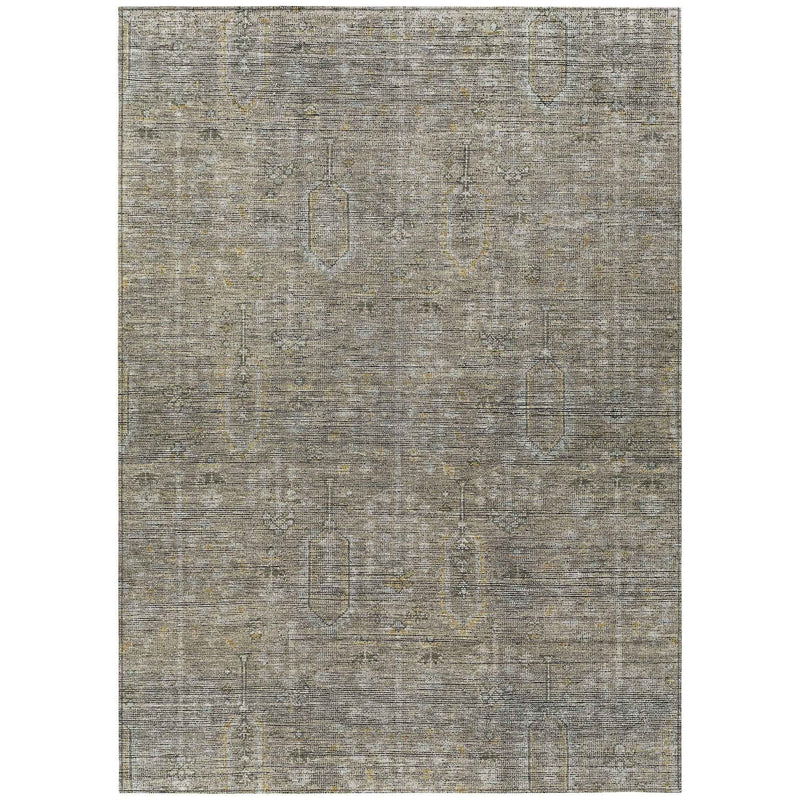 3' X 5' Taupe Gray And Beige Southwestern Washable Indoor Outdoor Area Rug