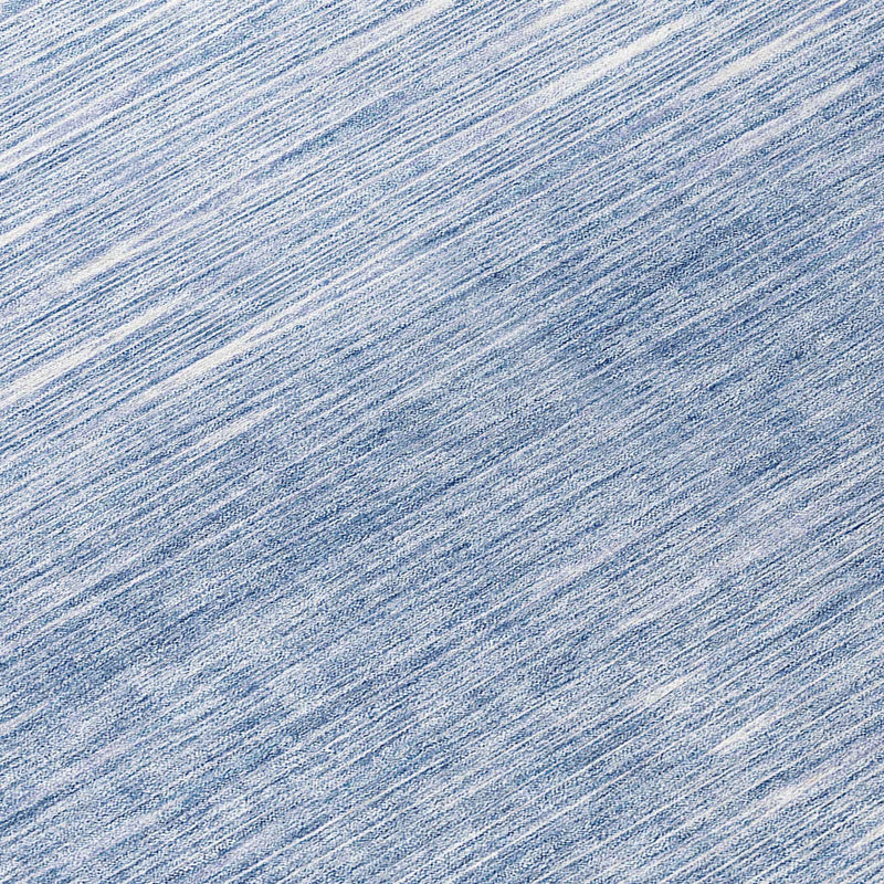 8' Denim Blue And Blue Round Abstract Washable Indoor Outdoor Area Rug