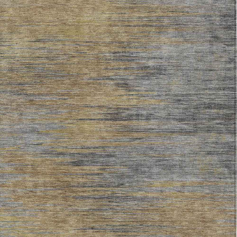 5' X 8' Brown Gold And Taupe Abstract Washable Indoor Outdoor Area Rug