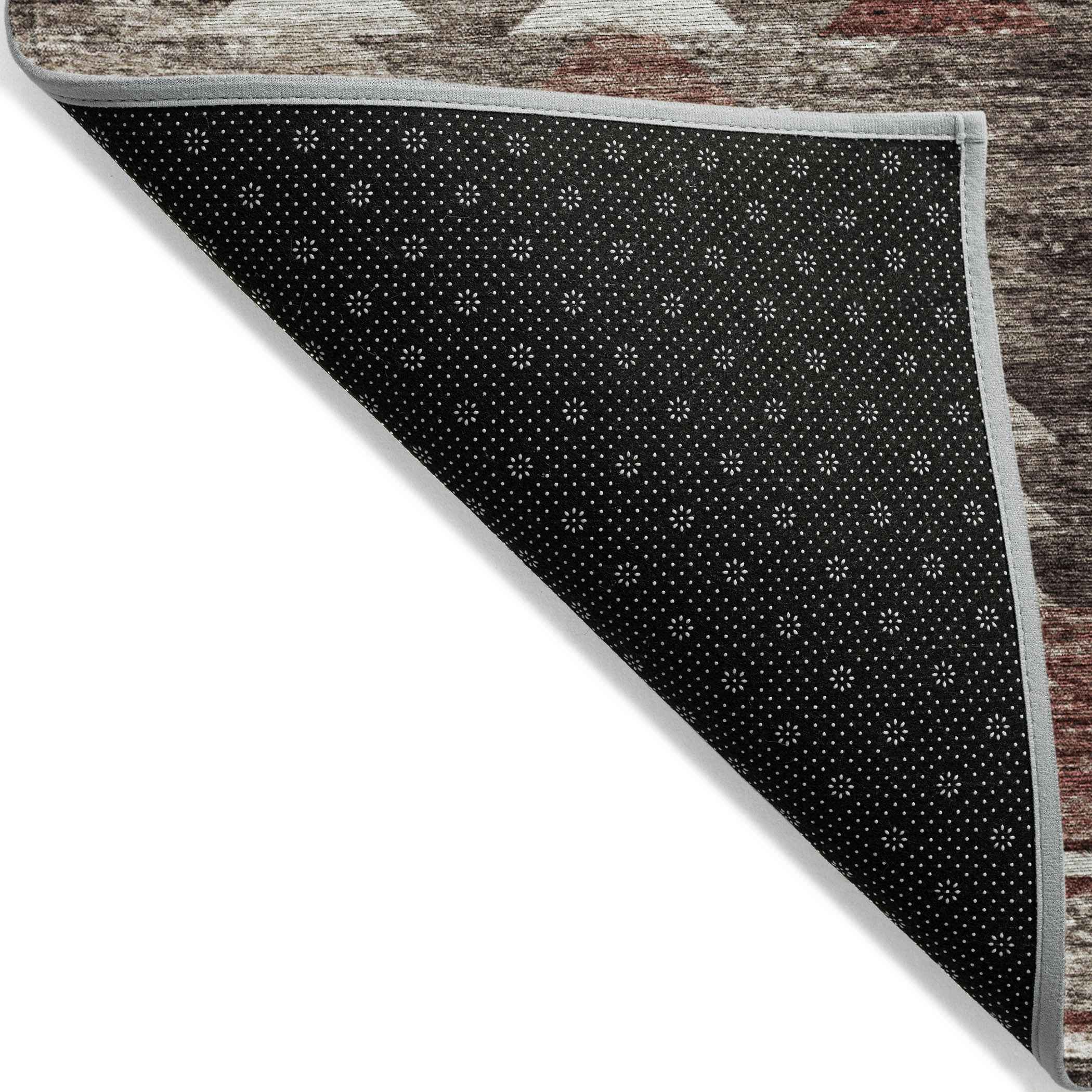 9' X 12' Brown And Ivory Southwestern Washable Indoor Outdoor Area Rug