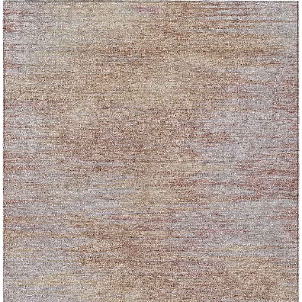 9' X 12' Merlot And Beige Abstract Washable Indoor Outdoor Area Rug