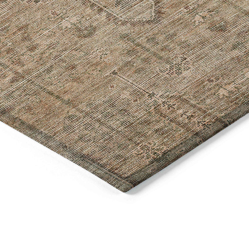 5' X 8' Terra Cotta And Copper Southwestern Washable Indoor Outdoor Area Rug