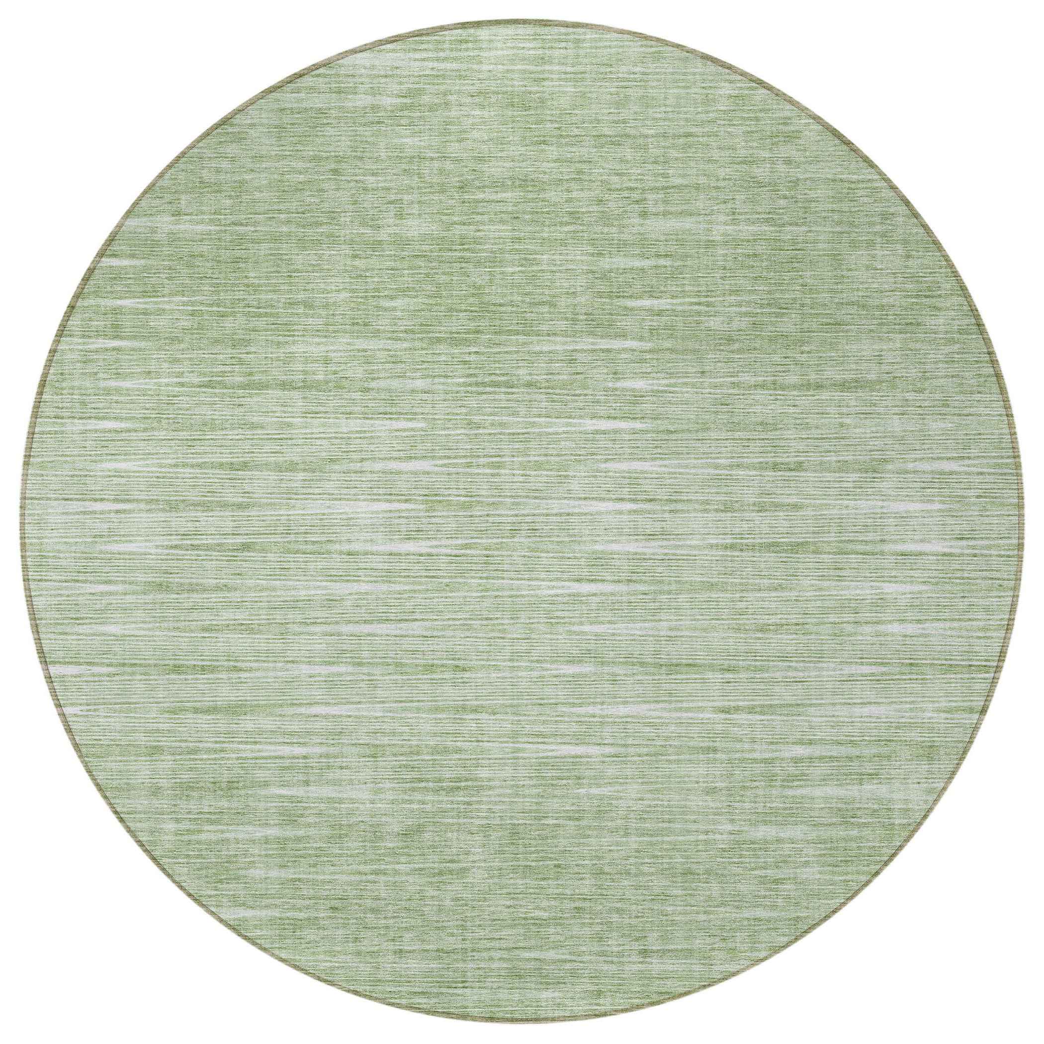 8' Artichoke Green And Green Round Abstract Washable Indoor Outdoor Area Rug