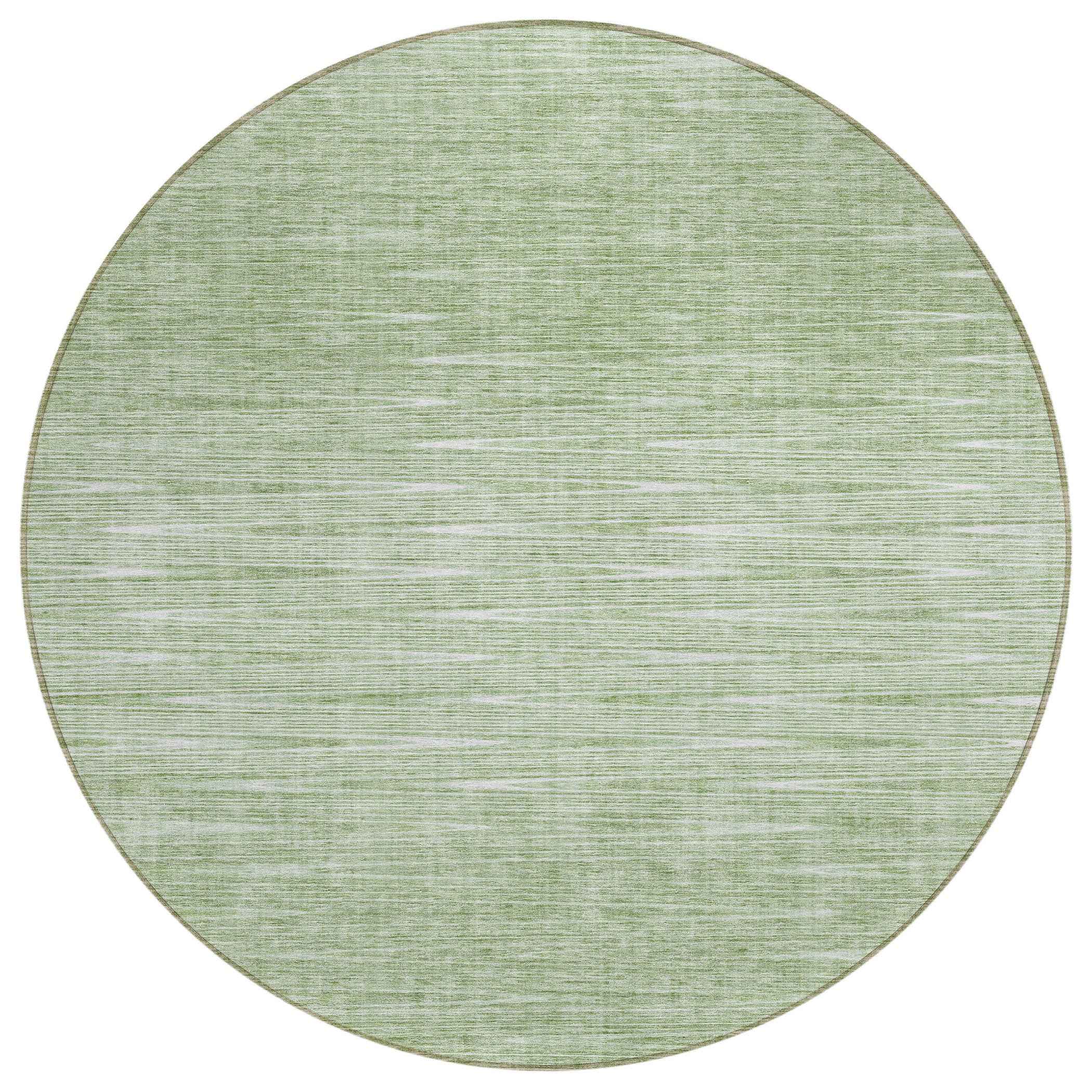 8' Artichoke Green And Green Round Abstract Washable Indoor Outdoor Area Rug