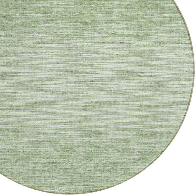 8' Artichoke Green And Green Round Abstract Washable Indoor Outdoor Area Rug