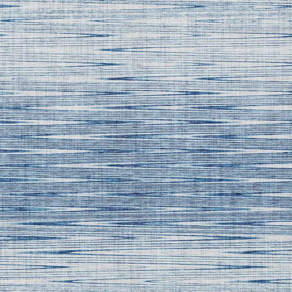3' X 5' Navy Blue And Sky Blue Abstract Washable Indoor Outdoor Area Rug
