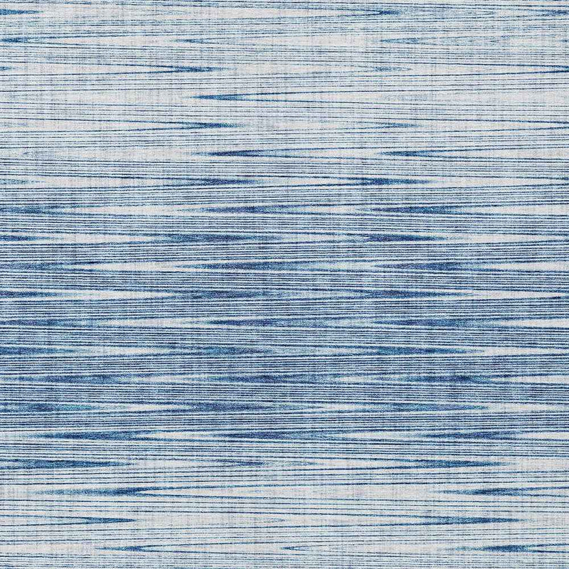 3' X 5' Navy Blue And Sky Blue Abstract Washable Indoor Outdoor Area Rug