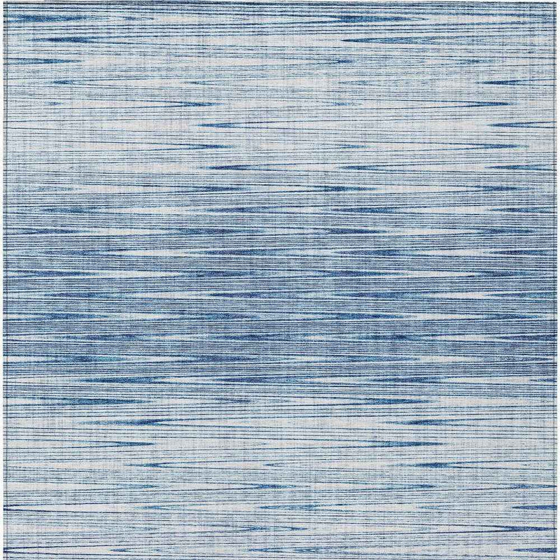 3' X 5' Navy Blue And Sky Blue Abstract Washable Indoor Outdoor Area Rug