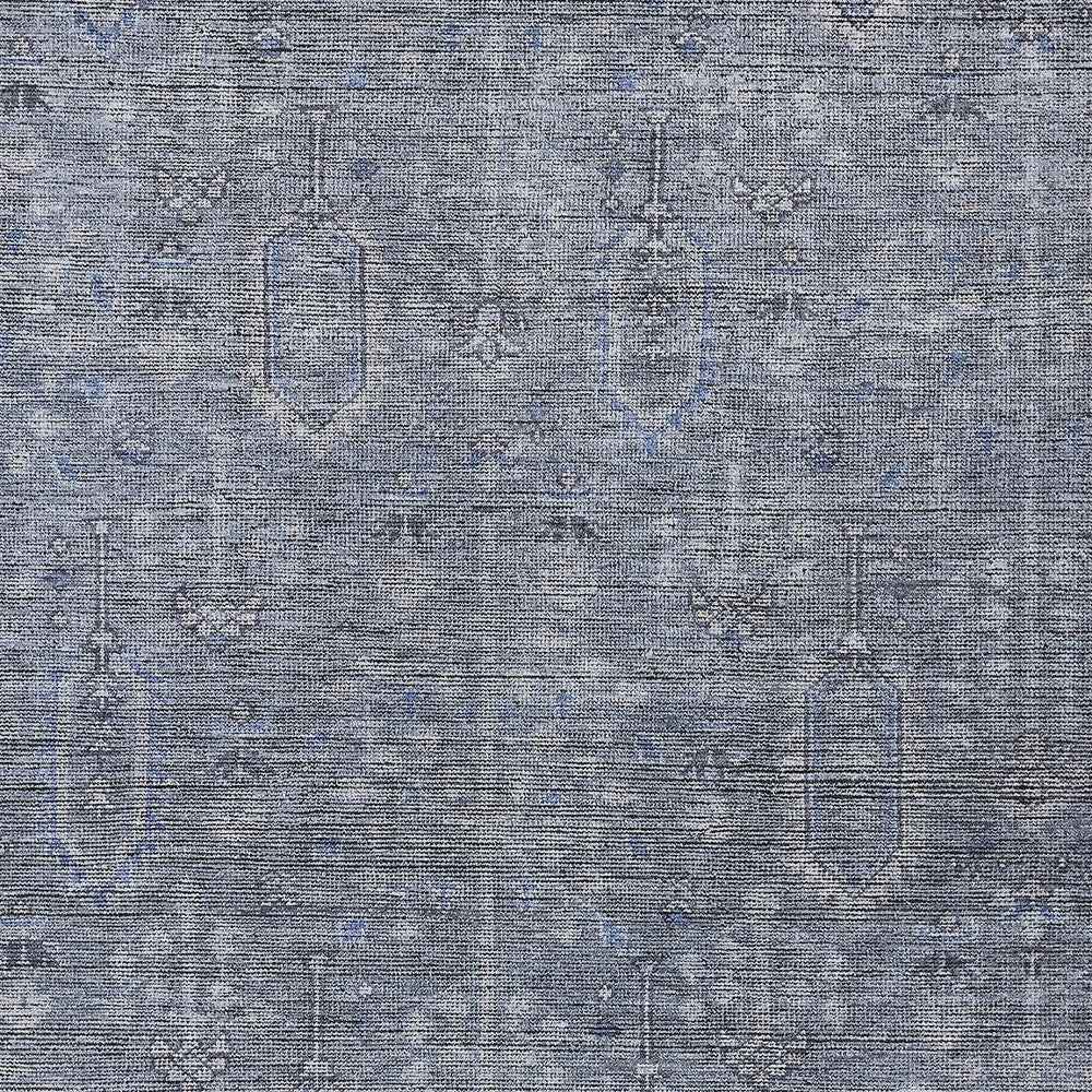 3' X 5' Navy Blue And Gray Southwestern Washable Indoor Outdoor Area Rug