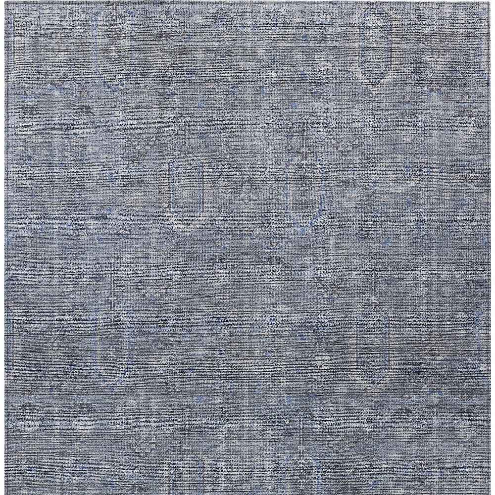 3' X 5' Navy Blue And Gray Southwestern Washable Indoor Outdoor Area Rug