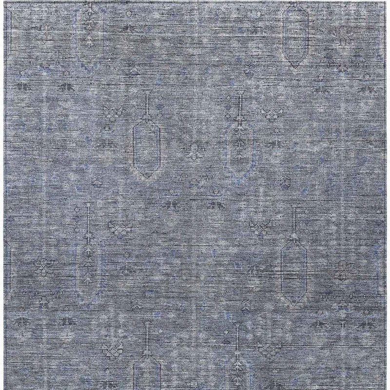 3' X 5' Navy Blue And Gray Southwestern Washable Indoor Outdoor Area Rug