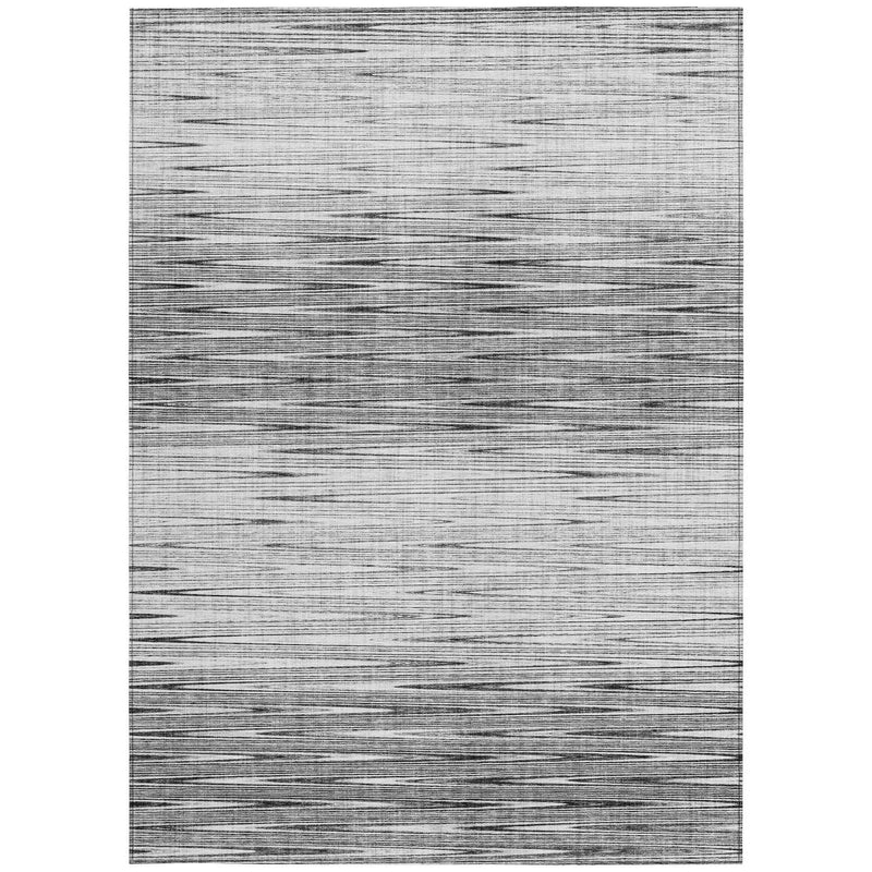 3' X 5' Gray And Charcoal Abstract Washable Indoor Outdoor Area Rug