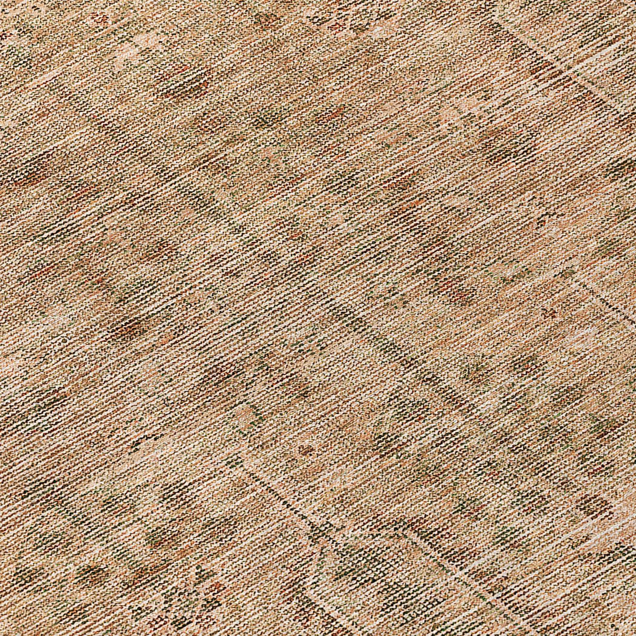 8' Terra Cotta And Copper Round Southwestern Washable Indoor Outdoor Area Rug