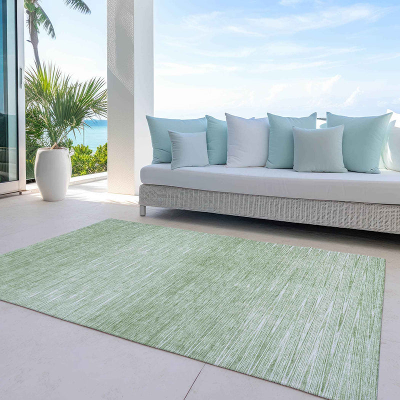 3' X 5' Artichoke Green And Green Abstract Washable Indoor Outdoor Area Rug