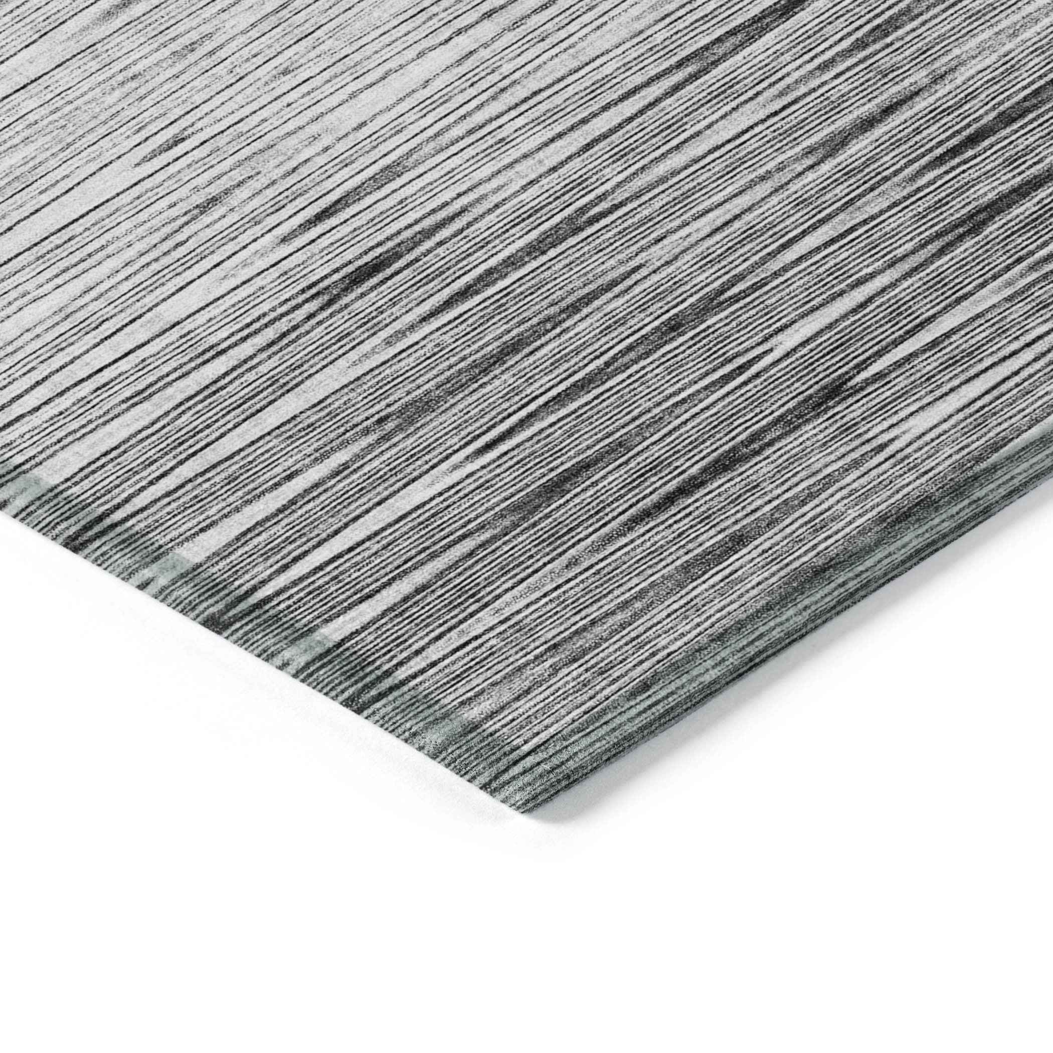 5' X 8' Gray And Charcoal Abstract Washable Indoor Outdoor Area Rug